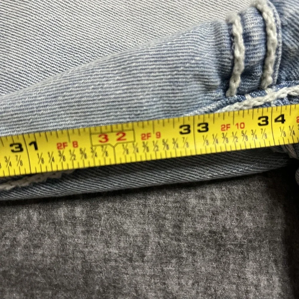 True Religion Ricky Jeans Mens 36x32 Blue Light Wash Relaxed Straight Denim